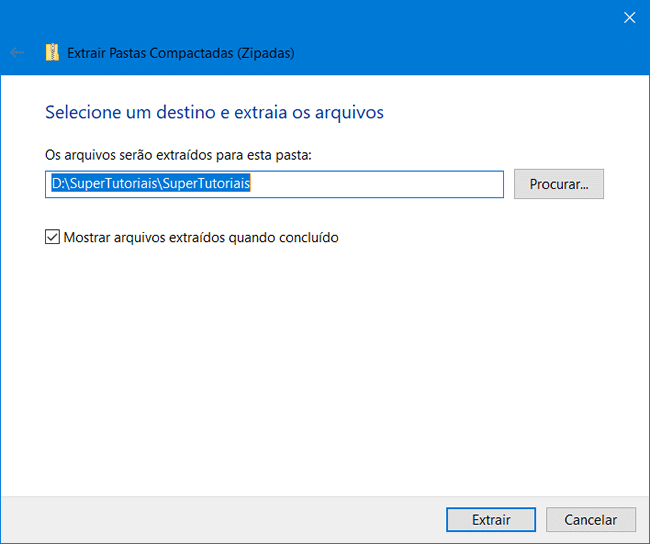 Como extrair arquivos compactados ZIP no Windows 10, 8 e 7